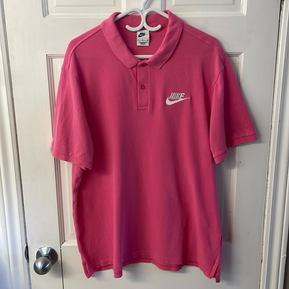 Nike Swoosh Logo Pique Polo golf shirt in pink men’s size XL